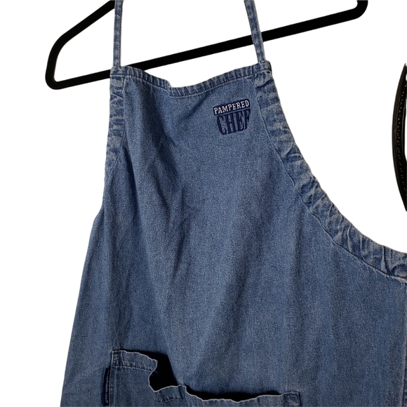 Pampered Chef Denim Embroidered Logo Apron - Picture 3 of 8